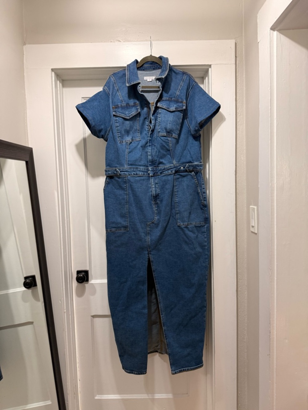 Good American Blue Denim Shirt Jacket